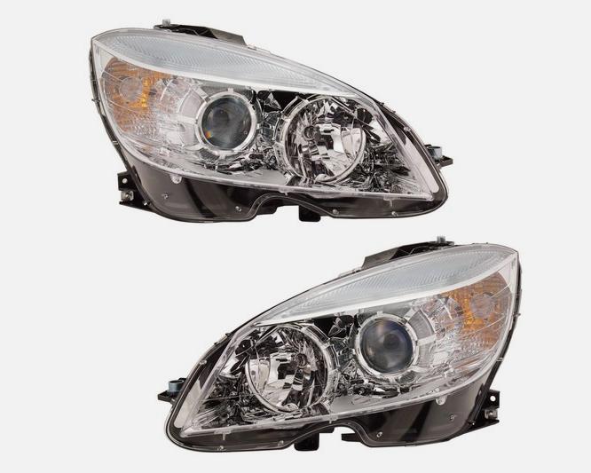 Mercedes Benz C-Class W204 C220 C200 C250 Halogen Style LH RH Headlight Set (2006–2011)